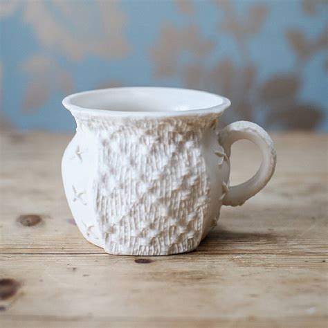 Porcelain Cup With Textile Design By Clare Gage