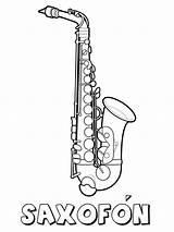 Colorear Saxofon Clarinete Instrumentos Musicales Childrencoloring sketch template