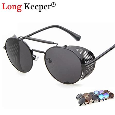 fuzweb luxury quality steampunk goggle sunglasses for men metal brand