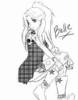 Disney Punk Pages Princesses Coloring Rock Template Belle Sketch Skye sketch template