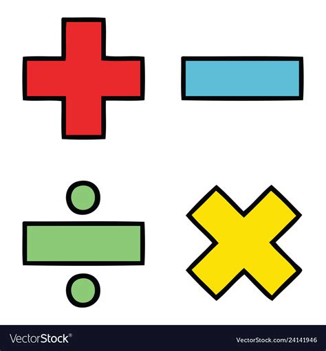 cute cartoon math symbols royalty  vector image
