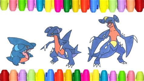 pokemon coloring pages gible gabite  garchomp youtube