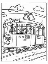 Tram Coloring Kleurplaat Oude Vervoer Trams Tekeningen Boys Tekening Abstracte Met sketch template