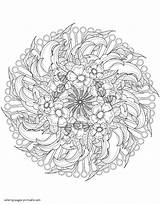Coloring Flower Pages Adults Mandala Printable Print Book Flowers Look Other sketch template