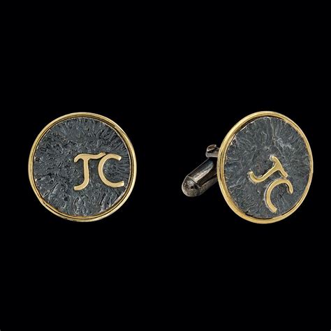 Mesh Ny Custom Coin Cufflinks Designed In 19k And Oxidized Sterling