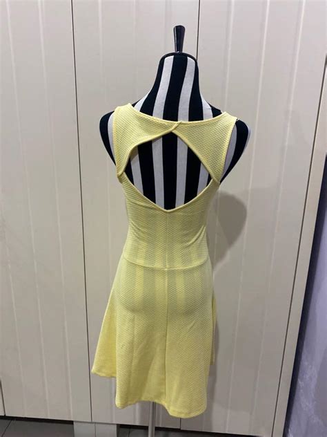 bershka yellow dress womens fashion dresses sets jumpsuits  carousell