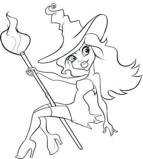 wicked witch halloween coloring coloring pages
