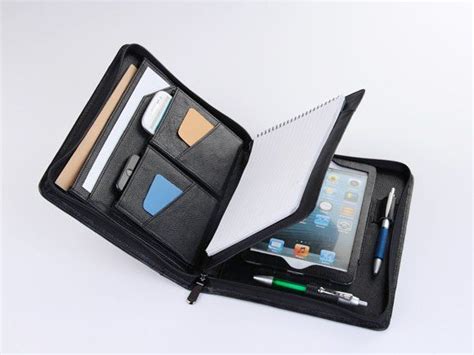 black ipad mini  business portfolio case  notepad holder  ipad mini  business carrying