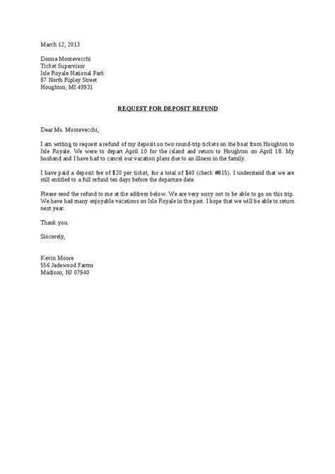 write  refund request letter samples allen words