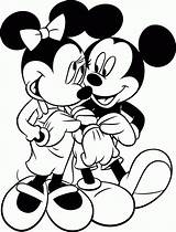 Coloring Mickey Mouse Pages Valentines Minnie Popular sketch template