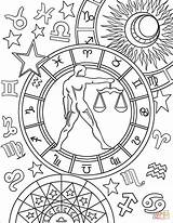 Coloring Zodiac Libra Sign Pages Signs Printable Witch Aries Colouring Signo Adult Book Star Drawing Supercoloring Print Stained Glass Cute sketch template
