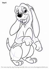 Hound Fox Copper Coloring Pages Drawing Draw Disney Step Drawings Dixie Cartoon Sketches Tutorials Drawingtutorials101 Choose Board Google sketch template