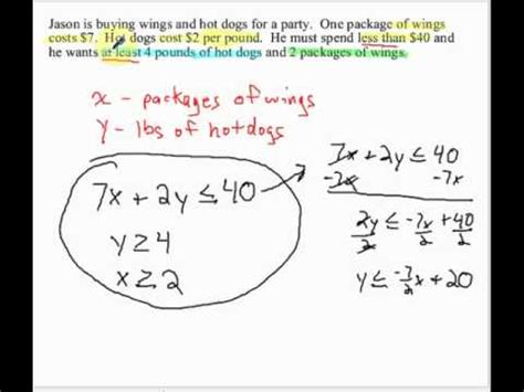 systems  linear inequalities word problem youtube