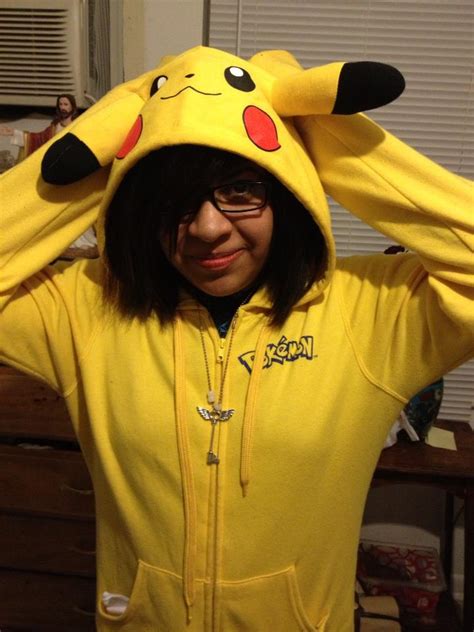 me wearing a pikachu hoodie c by reizuki032 on deviantart