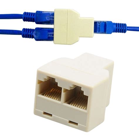 ways lan ethernet cord network cable rj female splitter connector adapter  computer