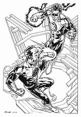 Lantern Green Coloring Sinestro Hal Darryl sketch template