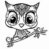 Coloring Owl Pages Cute Popular Easy sketch template