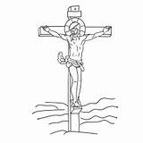 Cross Coloring Pages Crucifixion Crosses Printable Jesus Three Ones Little Flowers sketch template