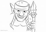 Clash Royale Goblins Spear Coloring Pages Kids Printable Color sketch template