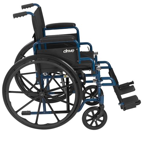 drive medical blue streak wheelchair  flip  desk arms swing  footrests