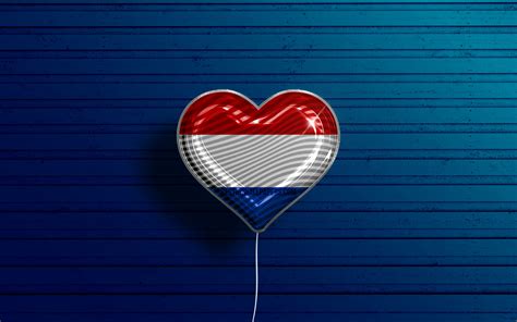 Download Wallpapers I Love Netherlands 4k Realistic Balloons Blue