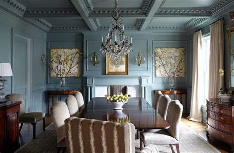 downton abbey   happening dining room blue monochromatic
