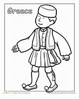 Coloring Traditional Around Pages Kids Clothing Colouring Greek Child Education Worksheets Costumes Sheets Choose Board Children Read Detailed sketch template