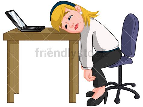 Tired Businesswoman Cartoon Vector Clipart Friendlystock