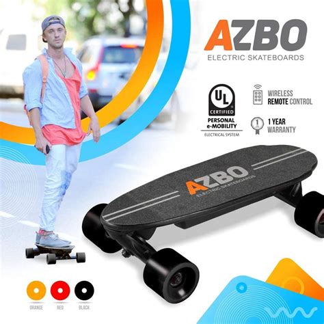 azbo portable mini electric skateboard  remote control  motor ul certified motorized