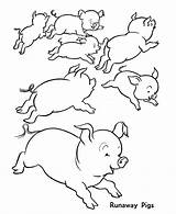 Coloring Pages Farm Animal Pigs Kids Printable Runaway Wild Pig Honkingdonkey Color Animals sketch template