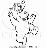 Jackalope Jumping Excited Clipart Cartoon Thoman Cory Outlined Coloring Vector Presenting Romantic Rose 2021 sketch template