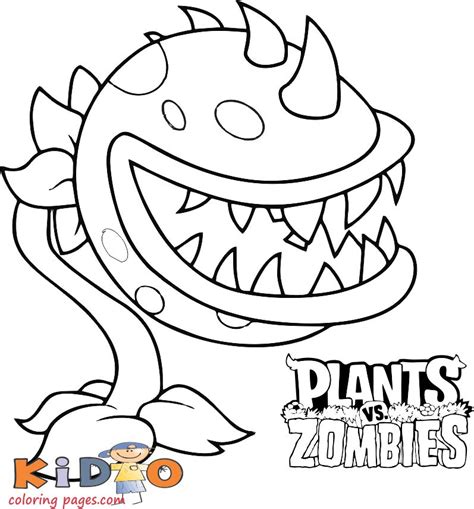plants  zombies coloring pages chomper kids coloring pages