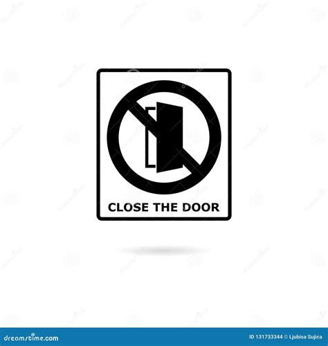 zwarte dicht het deurteken houdt dit deur gesloten pictogram  embleem vector illustratie