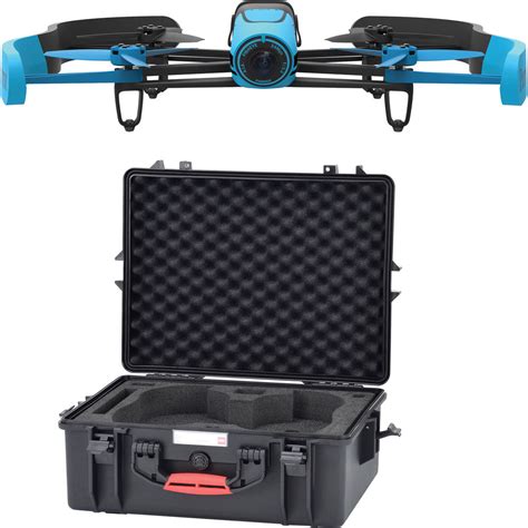 parrot bebop drone quadcopter  hard case bundle blue bh