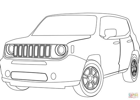 jeep renegade coloring page  printable coloring pages
