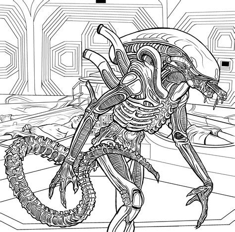 xenomorph coloring pages   draw  queen alien queen xenomorph