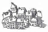 Town Drawing Buildings Small Drawn Sketch Little Drawings Cute Background Matters Presence Having Online Transparent Hand Towns Vector Paintingvalley sketch template