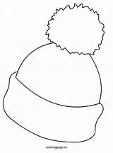 Winter Hat Coloring Hats Pages Kids Preschool Snowman Crafts sketch template