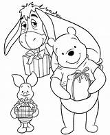 Pooh Coloring Winnie Pages Piglet Eeyore Christmas Colouring Topcoloringpages Cartoon sketch template