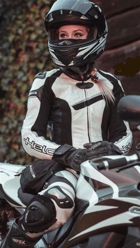 leather biker girl motorcycle suit motorbike girl white motorcycle
