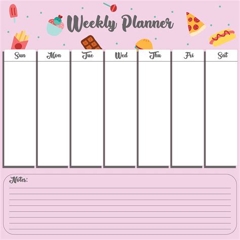 daily weekly schedule template printable printable templates