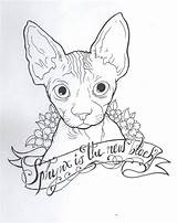 Cat Sphynx Tattoo Draw Gato Seleccionar Tablero Dibujos Designs Para sketch template