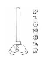 Coloring Plunger Construction Tools Pages Ws sketch template