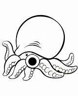 Octopus Coloring Cute Ocean Kids Advertisement Book Coloringpagebook Giant sketch template