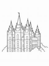 Temple Salt Lake Lds Coloring Pages Illustration Temples Kids Primary City Gospel Visit Surrounded Trees Half Top Adult Activities sketch template