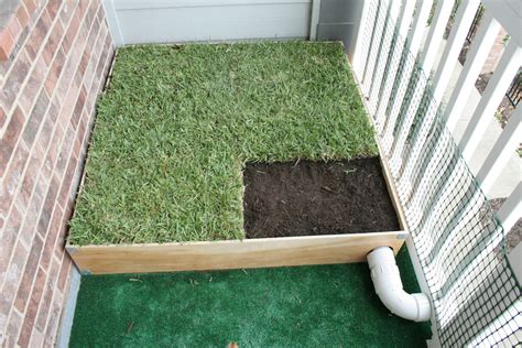 dog porch potty  real grass  drainage system dog potty area diy dog stuff diy dog kennel