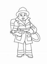 Hose Coloring Pages Getcolorings Fireman Holding sketch template