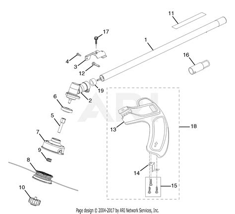 homelite  straight shaft trimmer sn   parts diagram  attachment shaft