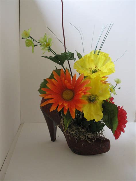shoes  flower arrangements craft tutorial high heel shoe flower