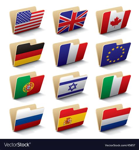 world folders icons royalty  vector image vectorstock